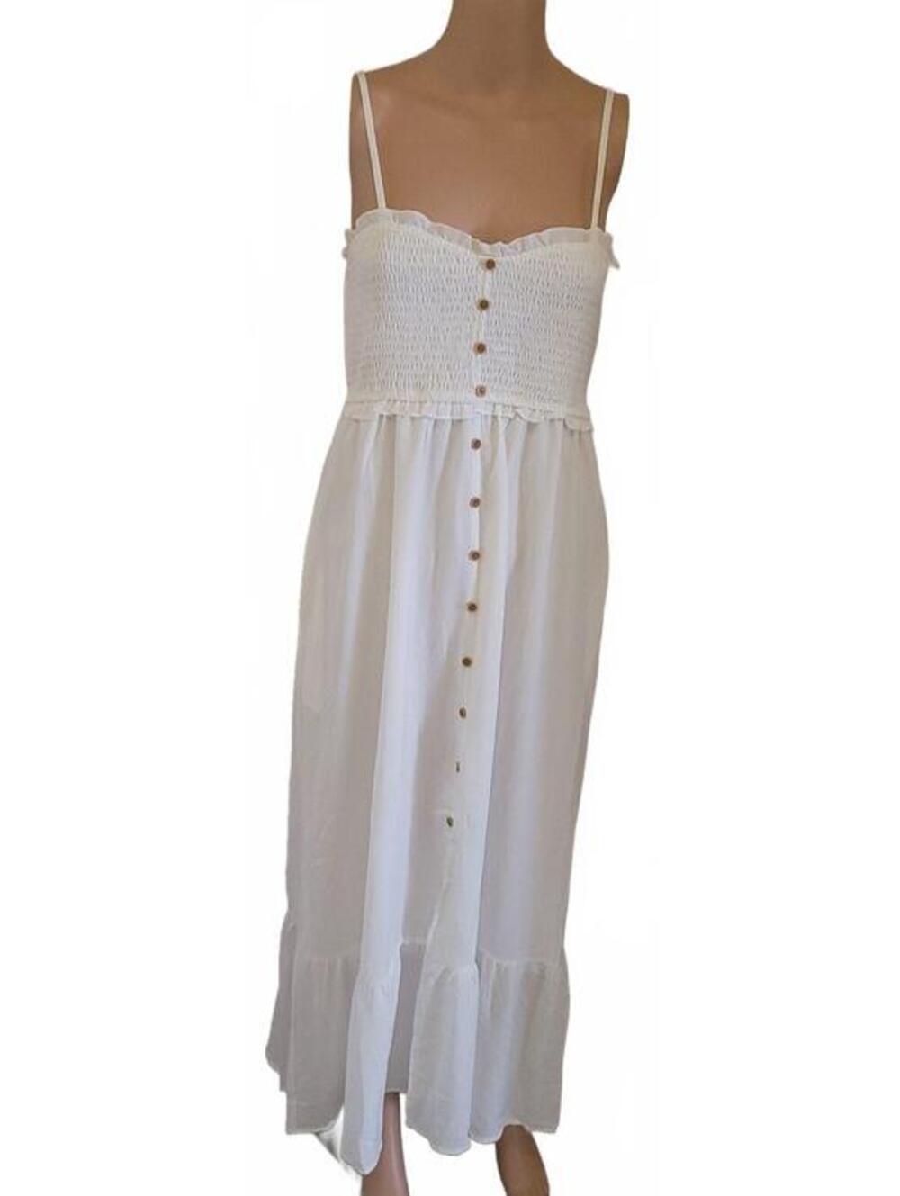 Dokotoo White Summer Women's Stretchy Spaghetti Strap Sexy Dress Medium